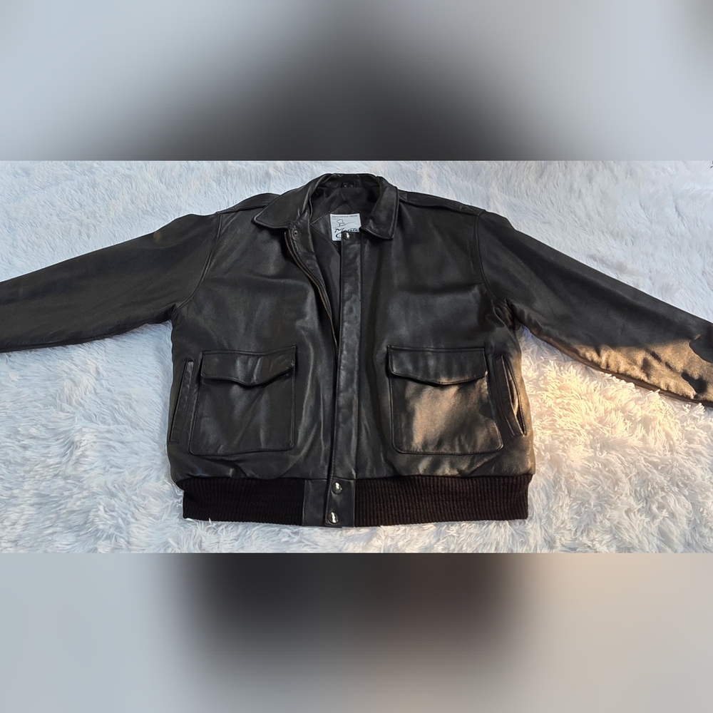 BLACK LEATHER JACKET "MONTECARLO RESORT & CASINO LAS VEGAS" EMBROIDERY SIZE XL